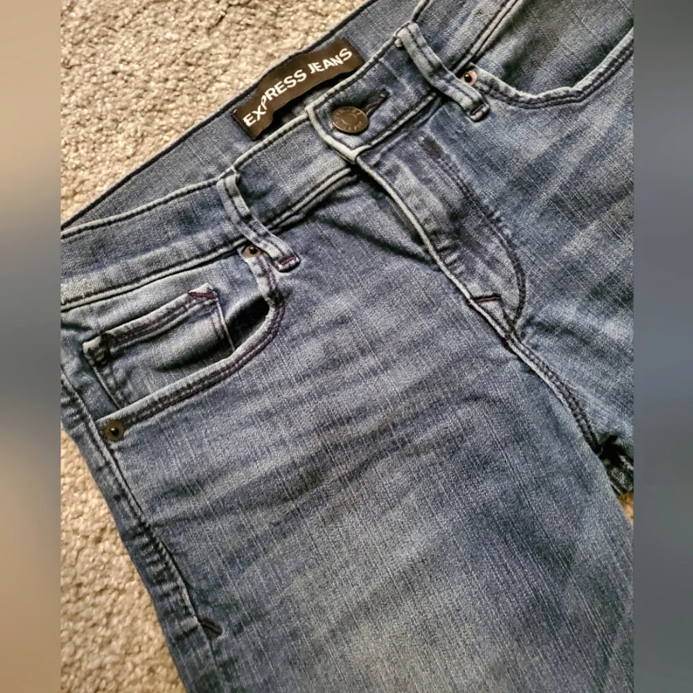 Express midrise moto stitched jean leggings sz 4 - Picture 5 of 9